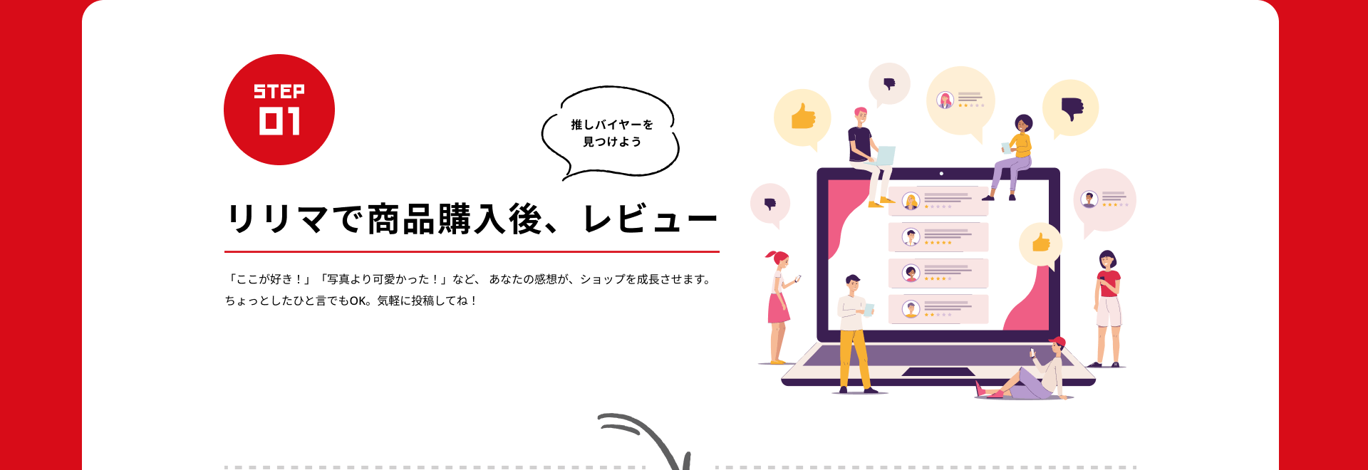STEP 01 リリマで購入後、レビュー