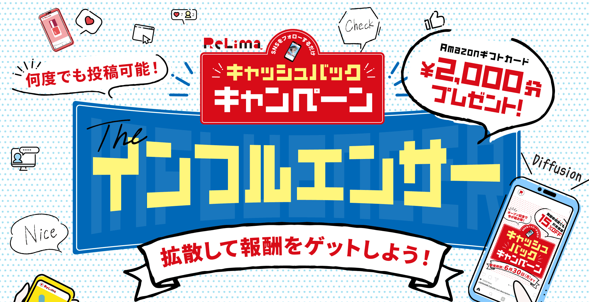 インフルエンサーキャッシュバックキャンペーン インフルエンサー